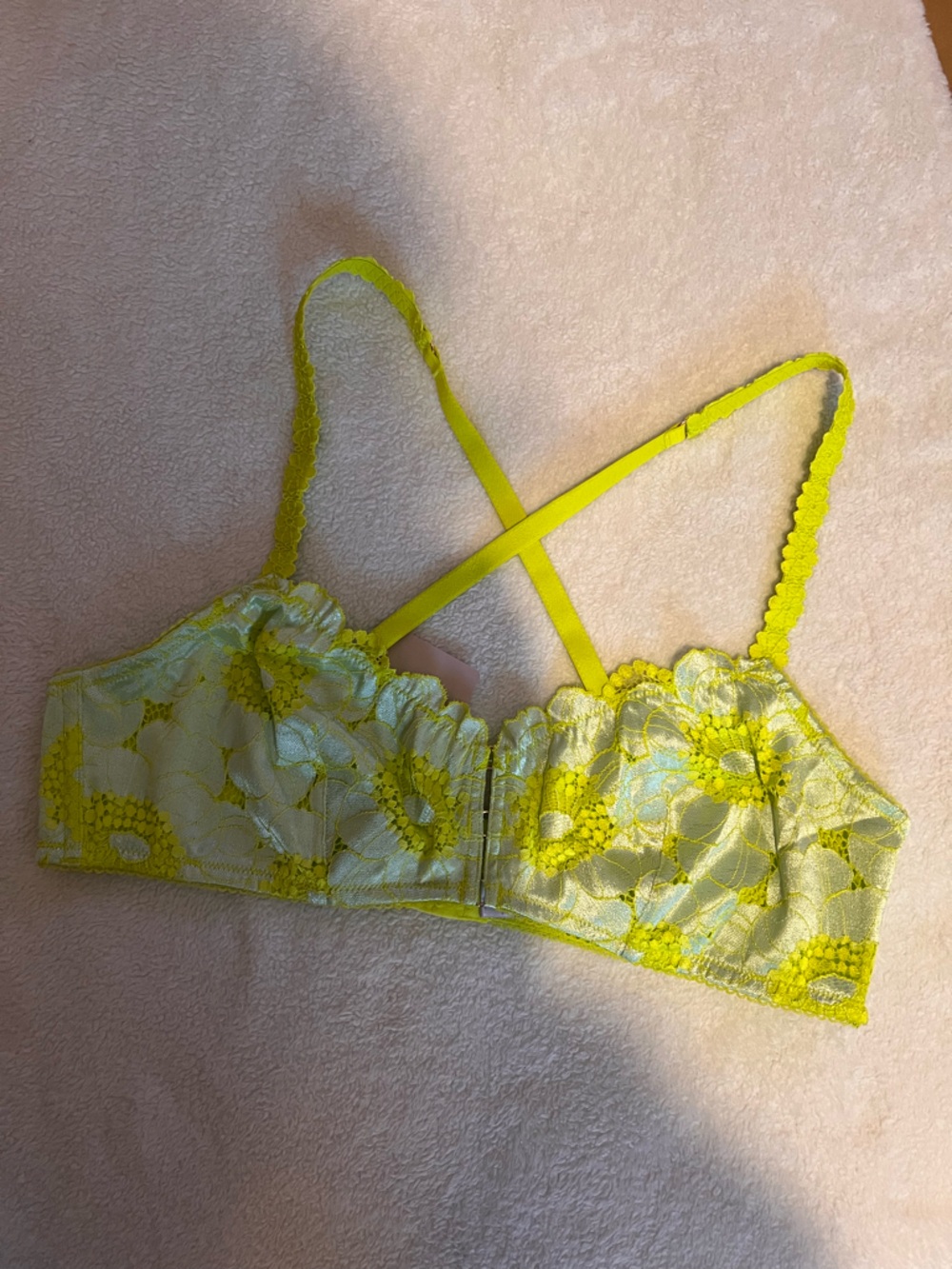 Savage X Fenty Neon Green Lace Adjustable Bralette by Rihanna. NWT SIZE XL